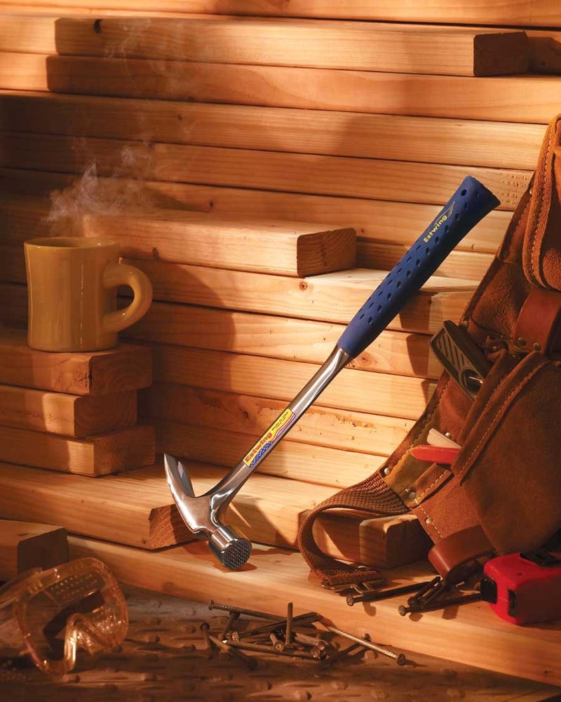 ESTWING Framing Hammer - 22 oz Curved Claw with Milled Face & Shock Reduction Grip - E3-22CMR - Image 5